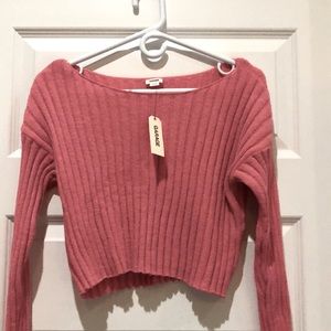 Chandail Flat ribbed crop top sweater - New